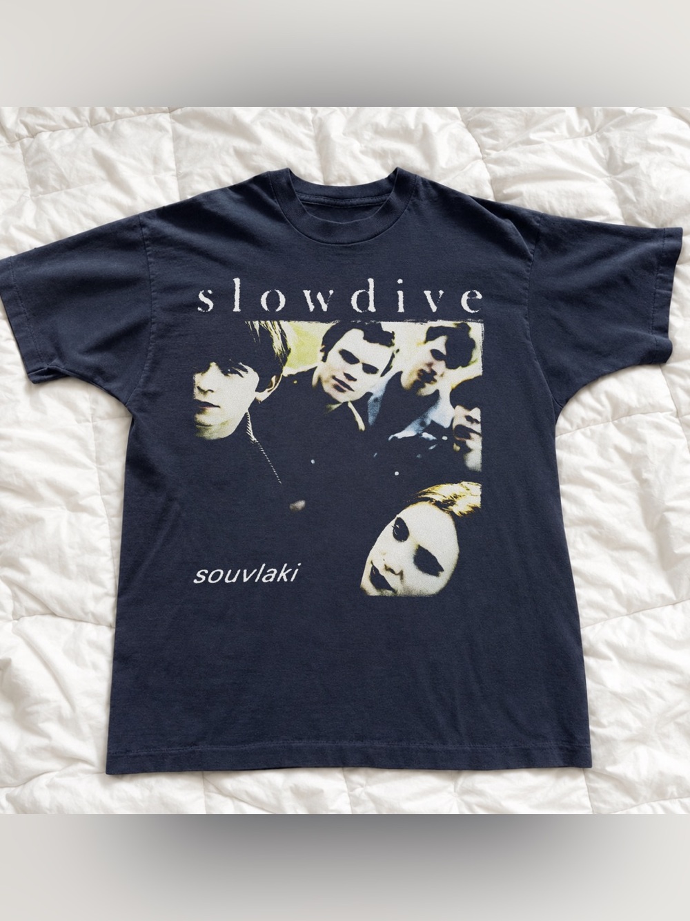 Slowdive Souvlaki Graphic Band Tee - Black Retro Gift For Fan